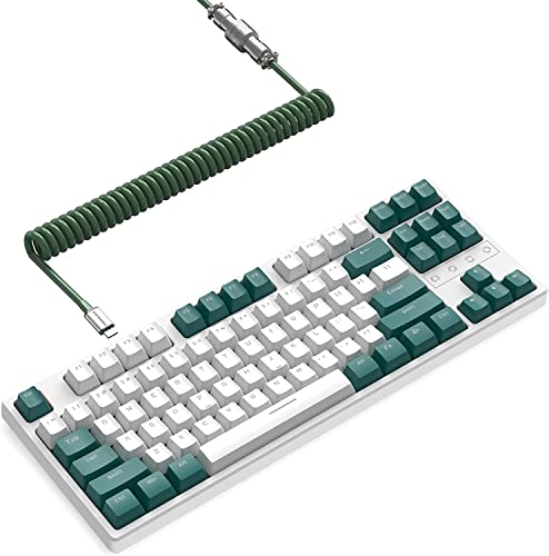 TISSAC ���J�j�J���L�[�{�[�h �L�[�{�[�h�R�C���P�[�u���Z�b�g 87�L�[���Փ˃R���p�N�g Bluetooth5.0/2.4Ghz/Type-C�P�[�u�� �z�b�g�X���b�v�\ EVA�z��PCB ���Y�� RGB�o�b�N���C�g �����q���Ԏ� �v���O�����\ �[�d