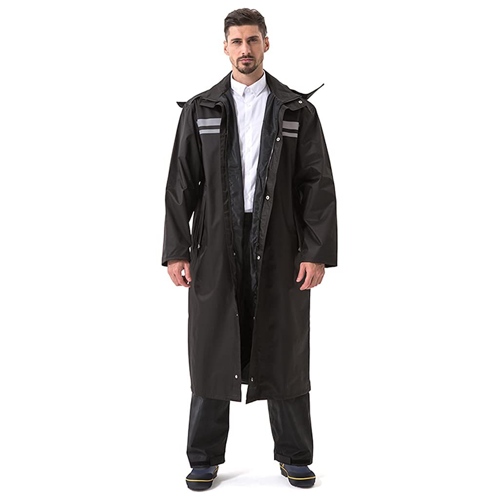 Poncho Impermeabile Lungo Antipioggia Cappotto Antipioggia Riutilizzabile Giacca Antipioggia Traspirante da Trekking con Cappuccio Abbigliamento Antipioggia per Adulti Unisex (o Pantaloni) (