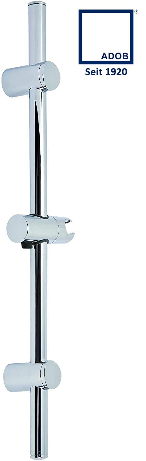 ADOB Duschstange 115 cm – Brausestange aus verchromtem Edelstahl – Ø 25 mm – Mit 2 variablen Wandhaltern – Wandstange Dusche zur Montage