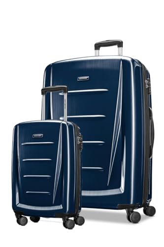 Image of Samsonite Winfield 2 2-Piece Set (Carry-on /Large) Hardside Expandable Luggage with Spinner Wheels (Navy, 2-Piece Set (20 /28))