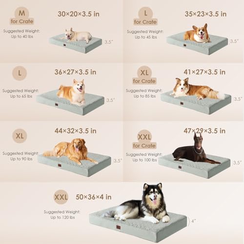 Image of EHEYCIGA Orthopedic Dog Bed Medium with Removable Washable Cover, 30x20