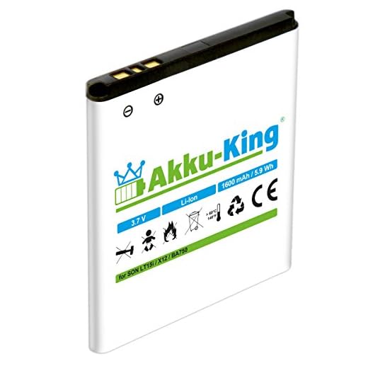 Akku-King Akku kompatibel mit Sony-Ericsson BA750 - Li-Ion 1600mAh - für Xperia Arc, Arc s, Anzu, LT15a, LT15i, X12, Sola