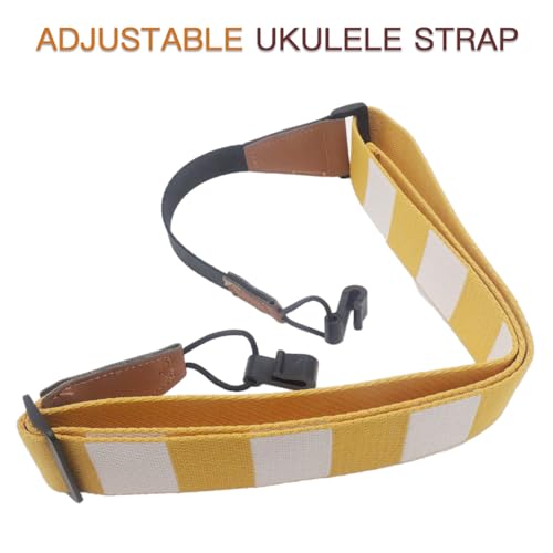 Image of Adjustable Ukulele Strap, No-Drill Ukulele Straps Adult Size, Easy to Use with Double J Hooks, Ukulele Accessories