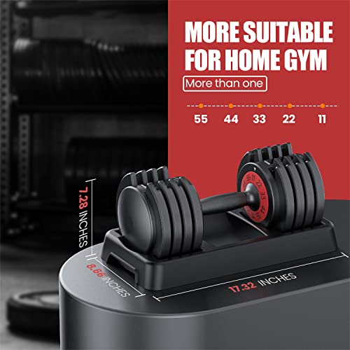 Dumbbell-Weights-2555LB-5-In-1-Single-Adjustable-Dumbbell-Set-for-Men-and-Women-Multiweight-Options-Dumbbell-with-Anti-Slip-Nylon-Handle-Fast-Adjust-Weight-Suitable-for-Full-Body-Workouts-at-Home-Gym