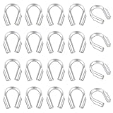 PH PandaHall 20pcs 925 Sterling Silver Wire Guard Thread Protector Loop Guardian Crimp Beads Silver U Shape Guard Loops for Necklaces Bracelets Jewellery DIY Crafts Making, Hole 0.6mm