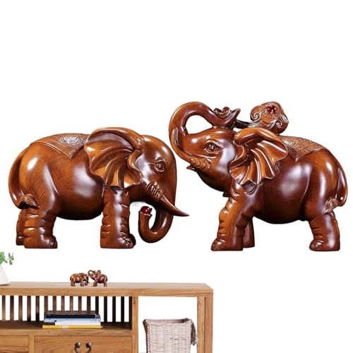 Figurine éléphant en bois pour déco de bibliothèque - 8