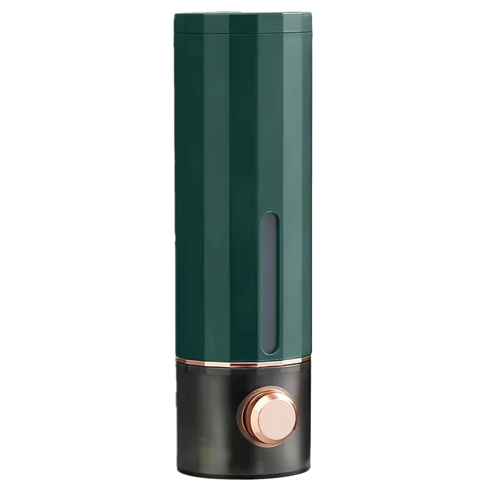 CTRLZS Wall-Mounted Soap Dispenser, Hand Press Dispenser for Home & Hotel - Shower Gel, Shampoo Container Dark Green