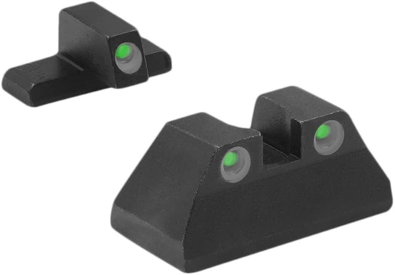 Meprolight Tru-Dot H&K USP FS Pistol Sight Set, Fixed Green Tritium, 9mm/.40 SW/.45 ACP, Rear/Front Illumination (Excludes Expert and Tactical Models) (0115163101)