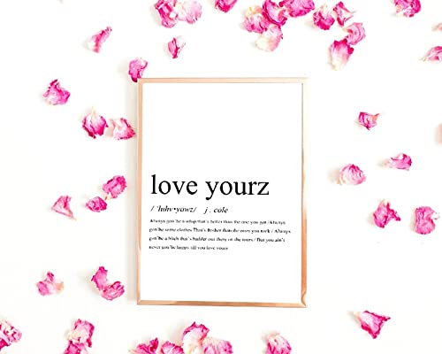 Mlurqyod Music Poster Love Yourz Wall Art Hip Hop Poster Rap Quotes Room Aesthetic Canvas Poster Art Wall Painting Canvas Posters Modern Decor Rap Quotes Definition Wall Art 40X60Cm（16X24Inch）No Frame #TOP3