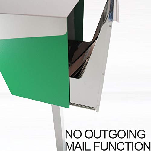 Katanabox Mega Dr - Stainless Steel Post Mount Modern Design Mailbox With Lock And Key Extra Large Letterbox Rust Proof For Modern Home House Apartment Rural Roadside 16" X 11" X 13" (Black) #TOP4