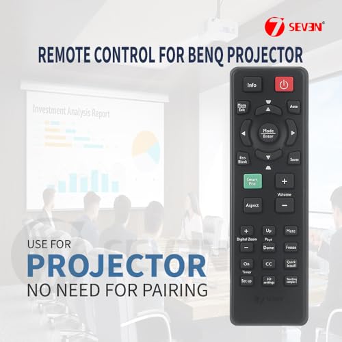 Image of 7SEVEN Compatible Benq Projector Remote Original Model RC02 Suitable for MS517 MX702 MW812ST RC02 ES6478E MX3291 MH680M519 W750 W1100 TW539 W1070+ Remote Control