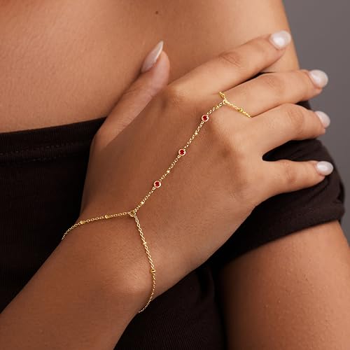 Gold Bracelets for Women Waterproof,Gold Diamond Bezel Hand Chain Bracelets, Dainty Adjustable Bracelets for Women Trendy,Jewelry Gifts for Women2