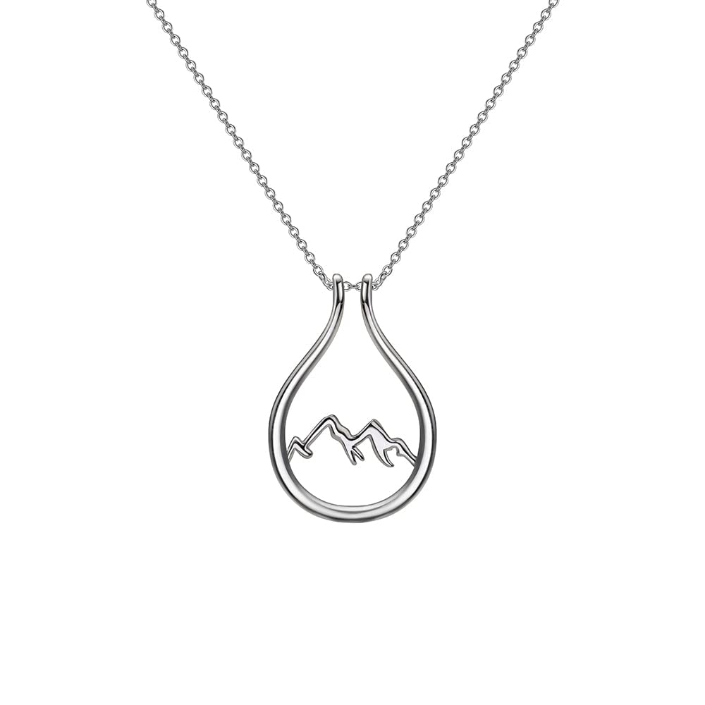 Collier porte-bague de montagne pour mariage et fiançailles, cadeau pour femme, mère, fille, Argent sterling