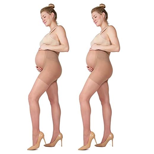 LOVELYBOBO 2 Pack 20 DEN Collant Premaman - Collant Maternita - Collant per Futura Mamma - Calze Maternità Comode-Elasticizzate (nudo*2)