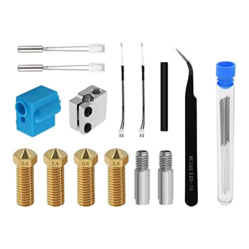 Lysee 3D Printer Parts & Accessories - Voor Sidewinder X1 Genius Vulkaan Nozzle Siliconen Mouw Keel Handvat Thermistor Verwarming Pijp Warmte Blok Kit - (Color: C)