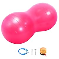 Peanut Ball Therapy with Pump, Sensory Gym Ball for Yoga, Pilates, Core Training & Balance, PVC Exercise Ball for Autism, Posture Fitness Equipment for Kids Children Adults (90x45CM) (Pink)
