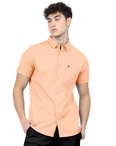 Image of BRUCEWANE Men's 100% Cotton Half Sleeve Shirt