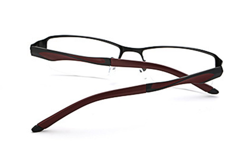 LUOMON Non-Prescription Plain Glasses for Men Half Rimless Business Eyeglasses with Titanium Alloy Frame EG002