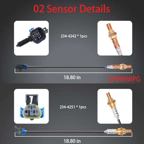 2PCS Sensor de Oxígeno 234-4242 234-4251 para Chevy miniatura 3