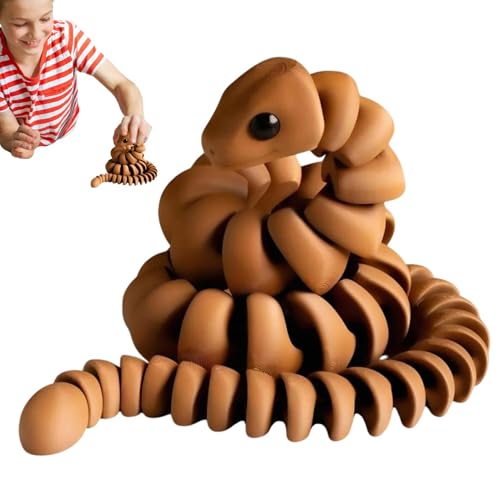 Serpent imprimé réaliste de 50 cm articulé et flexible pour décoration