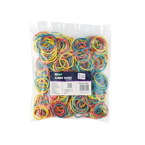 D.RECT Fascia Elastica 1.5x1.5mm 1/2 Circonferenza 40mm | Fascia Elastica per la Casa, il Lavoro, L'ufficio | Riutilizzabile, Durevole | Borsa Stabile da 100g | Colori Misti