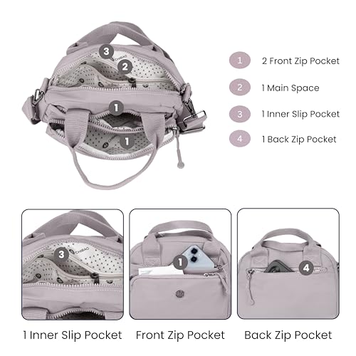 Image of TS WITH TECHSUN Small Women Crossbody Sling Bag Handbag for Travel Office Use, Water Resistant Nylon Shoulder Purse, Adjustable Strap Multipocket Organizer (25(L) X 19(H) X 9(W) CM)