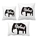 DIYthinker - Set di cuscini a forma di elefante, colore: bianco e nero