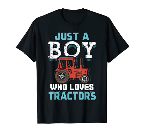 Regalo divertido granjero Just A Boy Who Love Tractores Camiseta