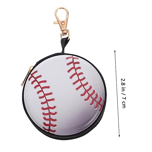 2pcs Mini Wallet Tinplate Change Purse with Baseball Pattern Small Coin Pouch for Keys Earphone Storage Lightweight Compact for Travel Shopping School2