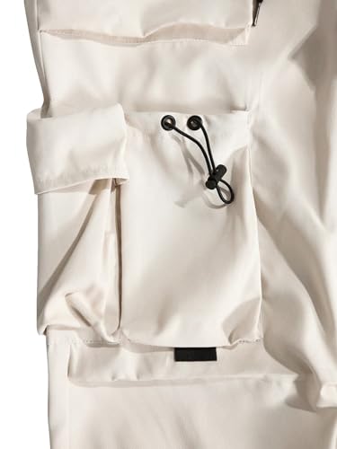 OYOANGLE Men's Cargo Pants Elastic Drawstring Waist Jogger Pants Outdoor Trousers with Pocket3