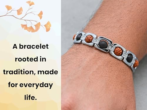 Image of Crystal Heaven Certified Karungali Rudraksha Bracelet - 8mm Original Rudraksha Karungali Bracelet with Lab Certificate, Authentic Rudraksha Karungali Malai Original for Men and Women