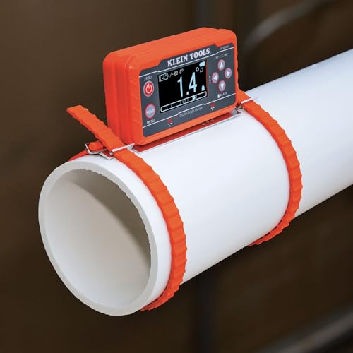 Image of Klein Tools 80035 Level, Digital Electronic Level and Angle Gauge Tool Kit with Plumbers Straps, Measures Angles, Magnetic Base, 2-Piece