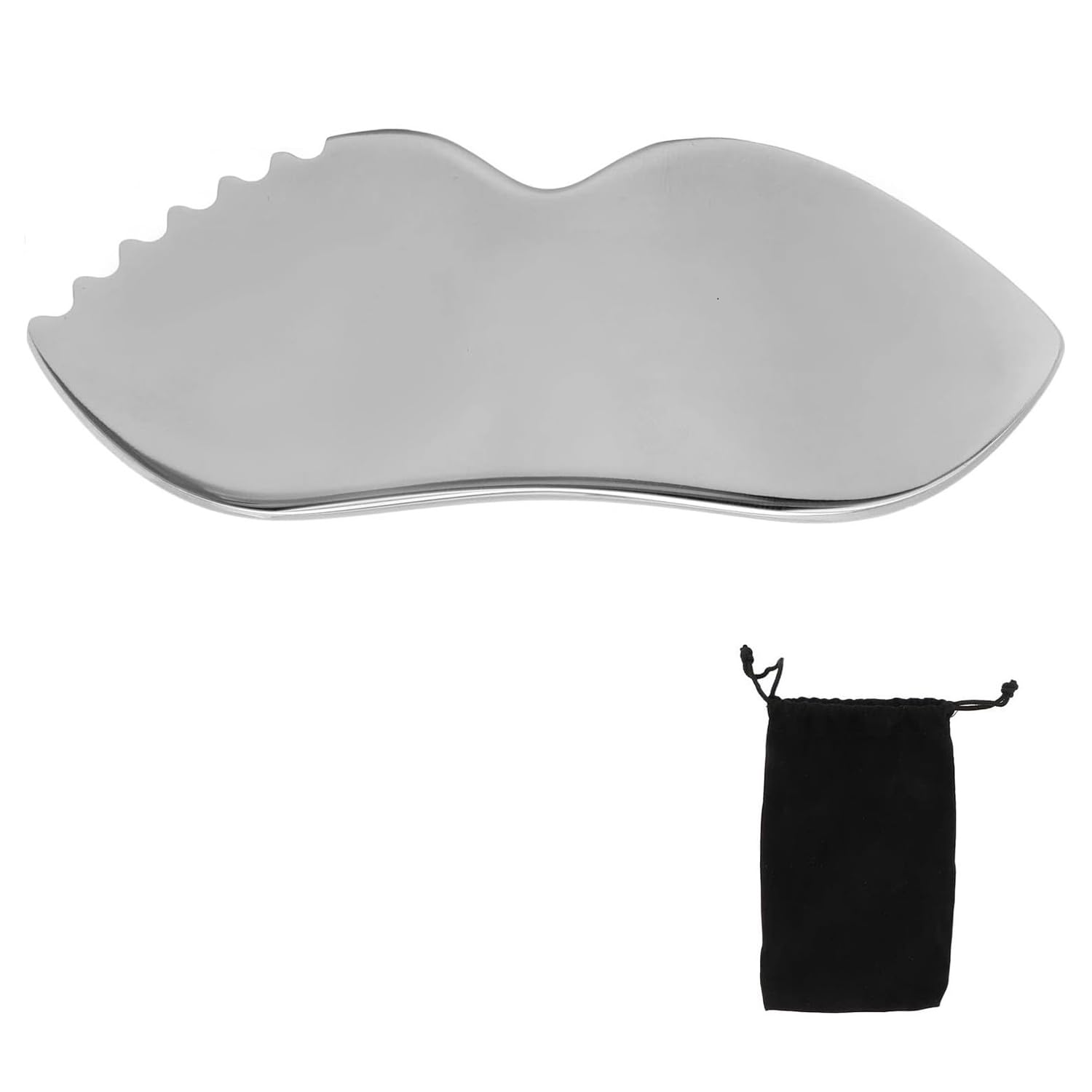 Gua Sha Massagewerkzeug, Gua Sha Gesichtswerkzeuge aus Edelstahl mit Kammkanten und Oberflächen, Gua Sha Gesichtsschaber für Hals und Körper, schlankeres Gesicht (1 Stück)