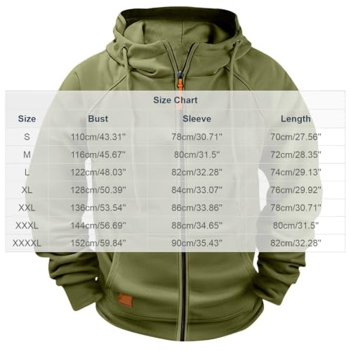 Mens Full Zip Hoodie Drawstring Kangaroo Pockets Casual Travel Sweatshirt - image 6