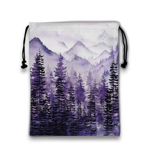 Image of Pine Trees Gymnastics Grip Bags Purple Adjustable Gym Storage Pouch for Gymnasts Dancer Holding