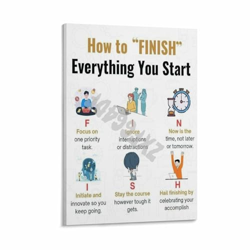 How to FINISH Everything You Start Poster Office Motivational Wall