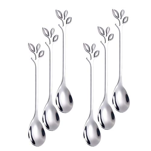Turbokey Demitasse Espresso Spoons, 4.7 Inches Coffee Spoon Stainless Steel Mini Coffee Spoons Set Of 6, Small Spoons For Dessert,Tea,Appetizer,Party Supplies (6 Spoons-Silver) #TOP29