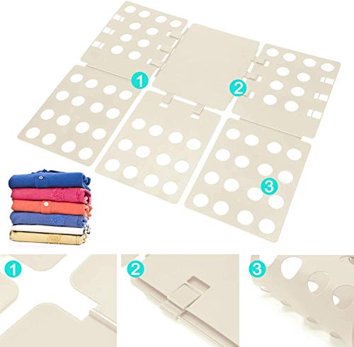 MorNon Camiseta Carpeta Ropa Camiseta Tablero Plegable Flip Fold Organizador Lavandería Fácil Rápido Niños Adultos para Doblar Blanco