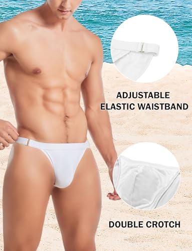 FEOYA Mens Swim Briefs Solid Low Rise Swimsuit Surfing Bikini Beach Bathing Suit Swimwear with Metal Buckle4