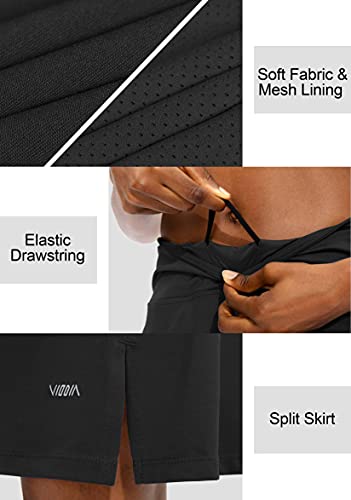 Viodia Women's 20" Knee Length Skorts Skirts Athletic Tennis Golf Skirt For Women Modest Sports Casual Summer Skirt With 5 Pockets Black #TOP3