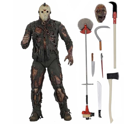 Jilijia Figura de acción de Jason Voorhees de 18 cm, figura de acción de PVC, modelo de estatua, adornos de escritorio, colección de Halloween, decoración de Navidad, regalo para los fans