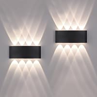 2 Pack Lampada da Parete Esterno/Interno LED Applique da Esterni 16W 1600LM Up Down