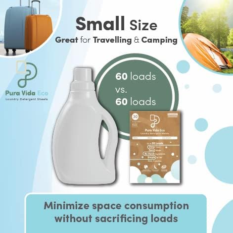 Miniatura 4 de Sábanas de detergente para ropa  90 hojas (hasta 180 cargas)  Sin perfume  Ideal para viajes, ropa de bebé  Compacto, sin líquido, hipoalergénico,