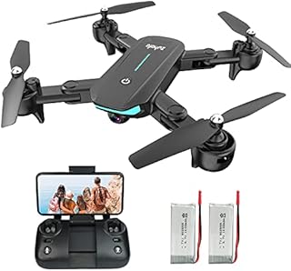WiFi FPV Drone with 1080P HD Camera, 40 Mins Flight Time,Foldable Drone for Beginners,Altitude Hold Mode, RTF One Key Take Off/Landing,3D Flips 2 Batteries, APP Control, Easy Toy for Kids & Adults