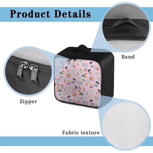 Image of Gomyblomy Pink First Aid Kit Empty Emergency First Aid Kit Bag for Cars Home Travel Medium Medicine Bag Portable Medical Supplies Organizer Pouch for Hiking Camping Outdoors