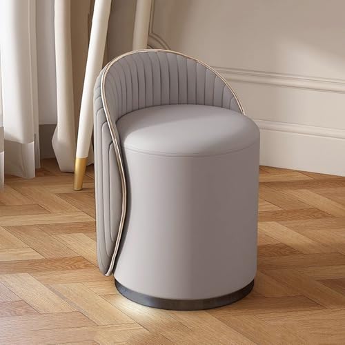 Banco de almacenamiento gris – Taburete de tocador de maquillaje versátil, puf, mesa de café, reposapiés y banco de zapatos para sala de estar, entrada, dormitorio y salón.