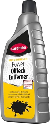 Caramba Power Ölfleck Entferner, Beseitigt Ölflecken auf Pflastersteinen, Betonstein, Textilien und mehr, für Garagenböden geeignet, Gel-Struktur, 1 l
