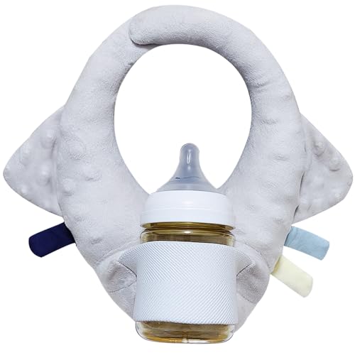 Baby Bottle Holder,Adjustable Nursing Bottle Support,Baby Self-Feeding Bottle Holder,Newborn Essentials,Baby Self-Feeding Cushion,The Best Gift for Baby and Momma (Gray)