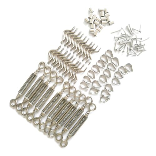 Kit de 110 piezas de tensores de acero inoxidable LIFKOME para tensar cables de acero miniatura 1