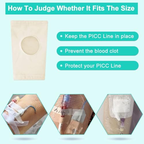 Image of Picc Line Covers for Upper Arm Picc Nursing Sleeve Caps with Medical Mesh Cast Protector Breathable and Comfort, Suitable for Women Men Adult Teens Supplies (S)